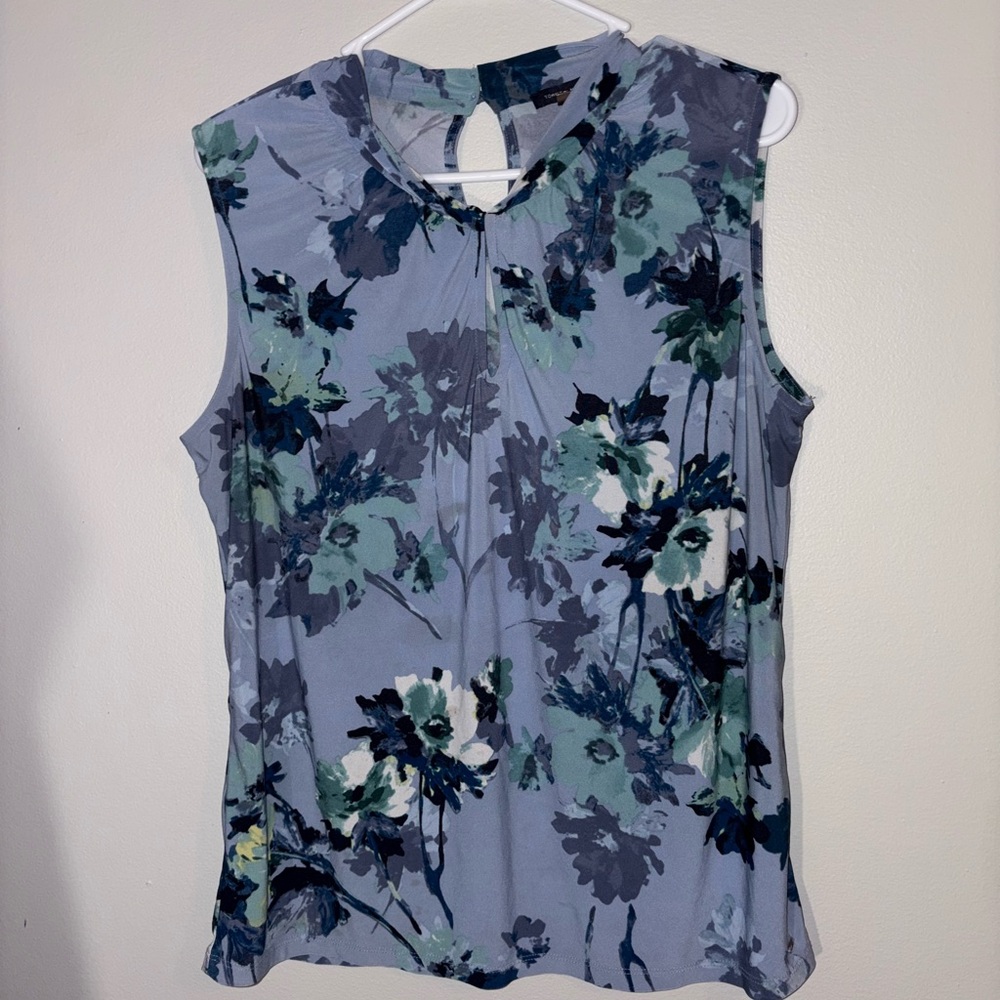Tommy Hilfiger - Sleeveless Blue Floral Blouse